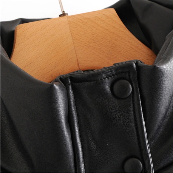 Leather Puffer Jacket - Picture 7 of 9
